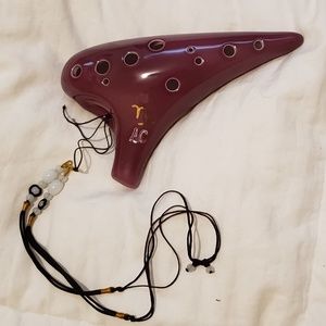 Maroon Ceramic 12-Hole Capricorn Ocarina